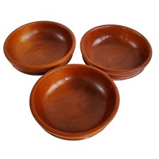Set of 3 Rosewood Salad Bowls Hand Turned Honduras Medium 5 3/4" Dark Stain