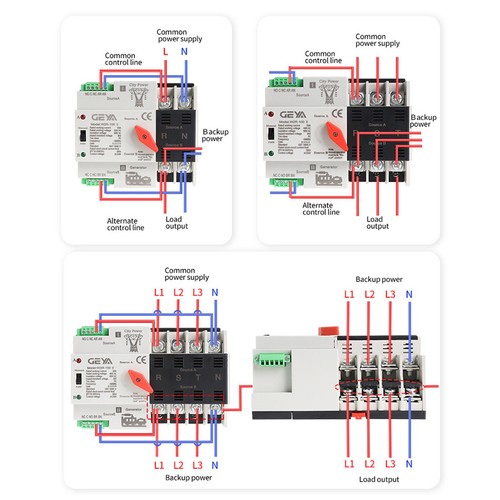 GEYA 3Pole 100A 230V Automatic Transfer Switch Dual Power Grid to Alternator60Hz - Picture 10 of 14