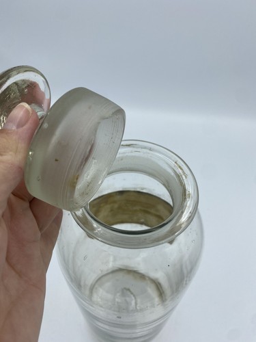 Antique Hand Blown Apothecary Pharmacy Jar Tall Lidded Pontil Glass Caryophyl - Picture 5 of 8
