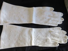 Vintage Crescendoe Evening Gloves Off White Womens Sz 7 Elegant Retro New