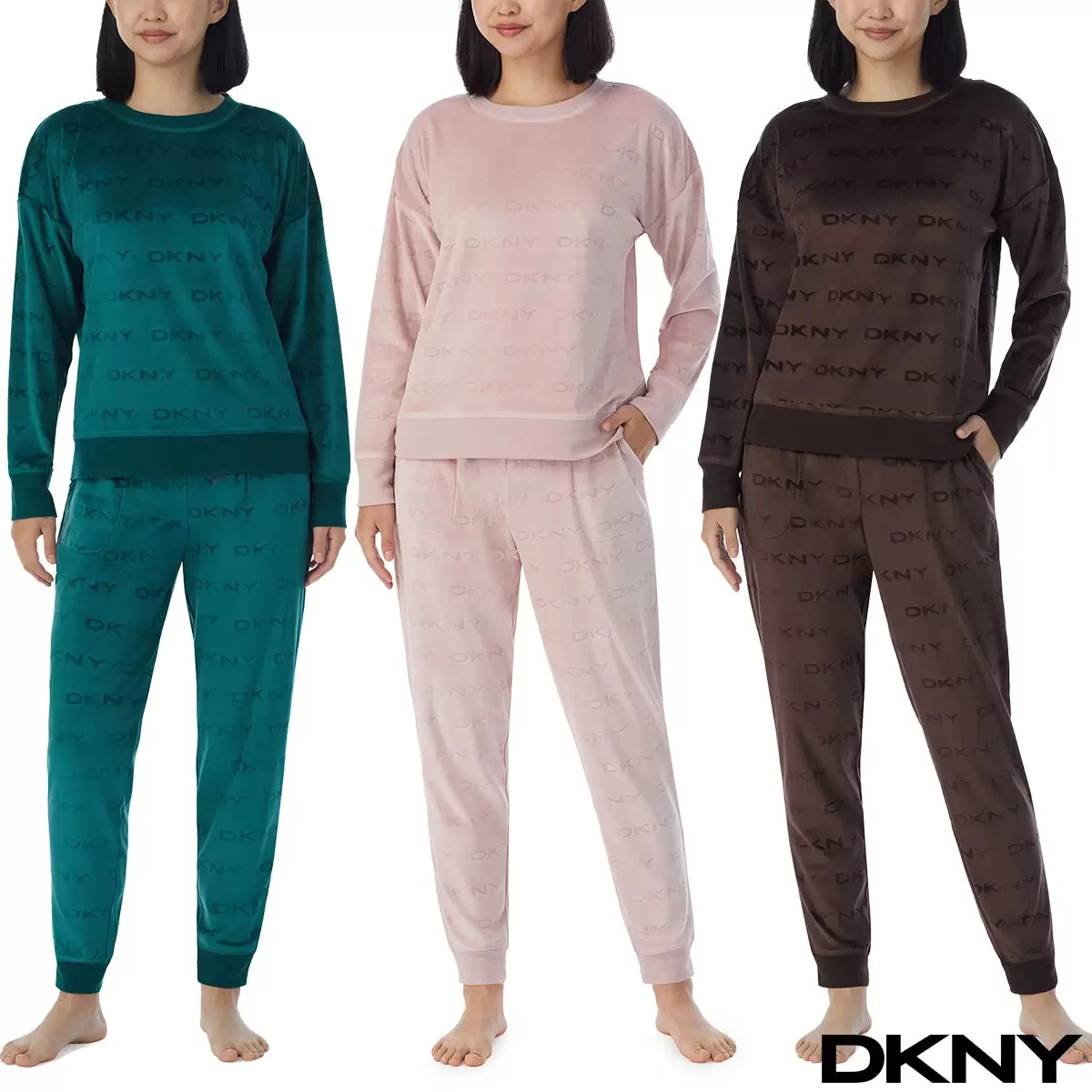 DKNY Ladies Long Sleeves Pyjama Set in 3 Colours and 4 Sizes eBay