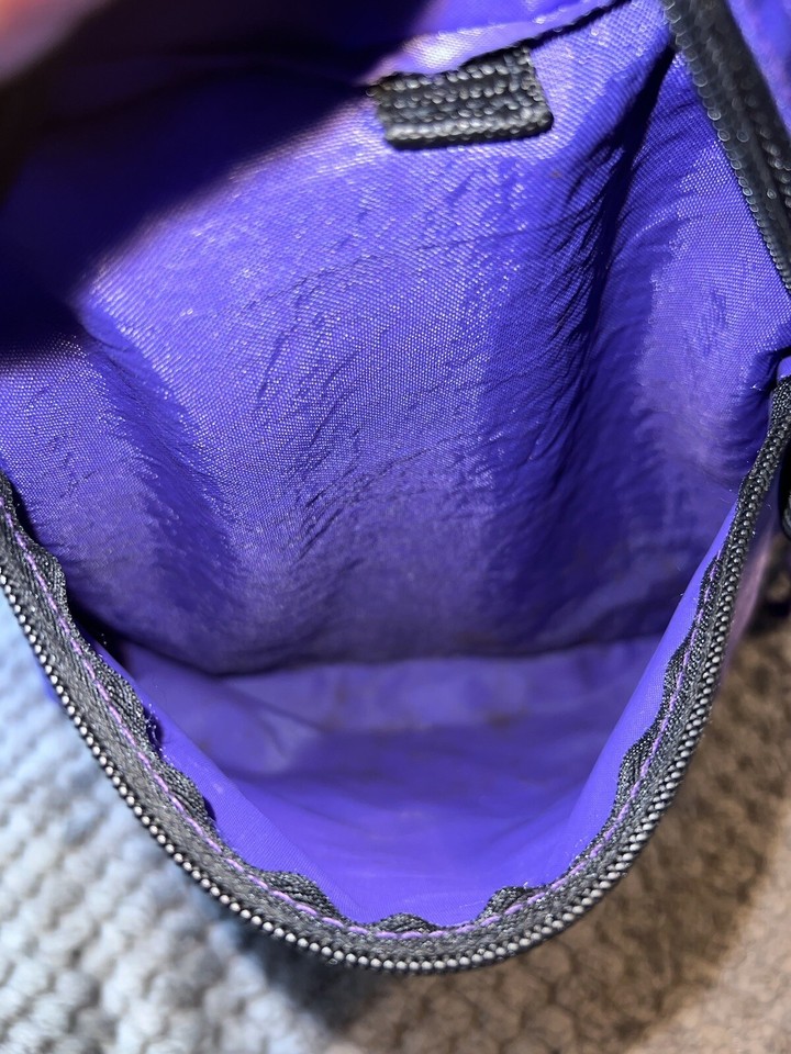 Vintage 90s GITANO Purple Nylon Bookbag Backpack Purse Drawstring 18 x