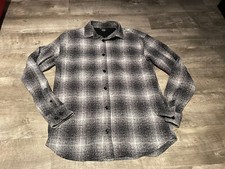Jack  Jones Shirt Long Sleeve Casual Button Up Shirt Men M Black And White EUC