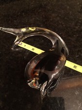 Artglass Whale Fish Brown To Clear Figurine Paperweight
