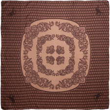 Wyoming Traders Wild Rag Frontier Chocolate Tooled Silk Western Scarf - 34.5"