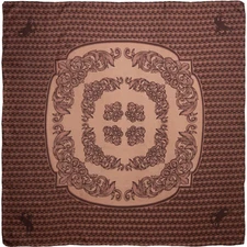 Wyoming Traders Wild Rag Frontier Chocolate Tooled Silk Western Scarf - 34.5"