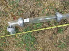 5 ft. GLASS PROCESS PIPE 2" Pyrex Double Tough Beaded DAIRY PIPELINE - CHORE BOY