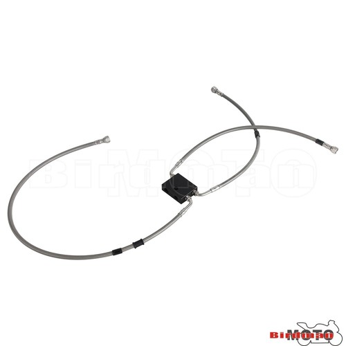White Front Extended Upper Lower Complete Brake Line Kit for Softail Fat Bob 18+ - Picture 10 of 11