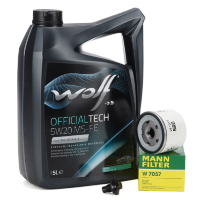 5L WOLF OFFICIALTECH 5W20 MS-FE + MANN Ölfilter für FORD 1.0/1.5 EcoBoost