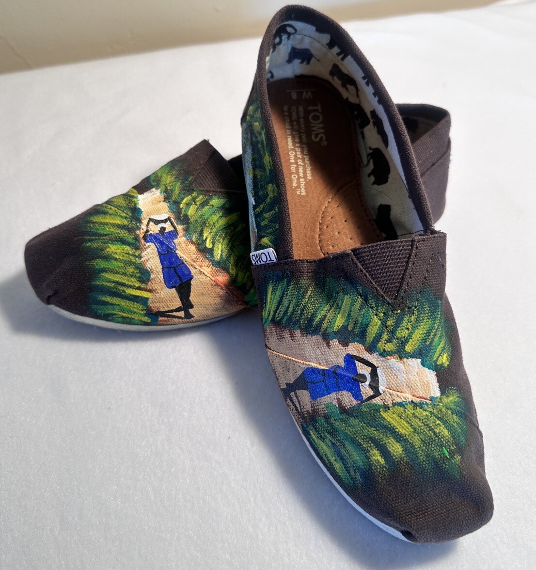 Toms shoes for women size 8-Haiti Hand painted