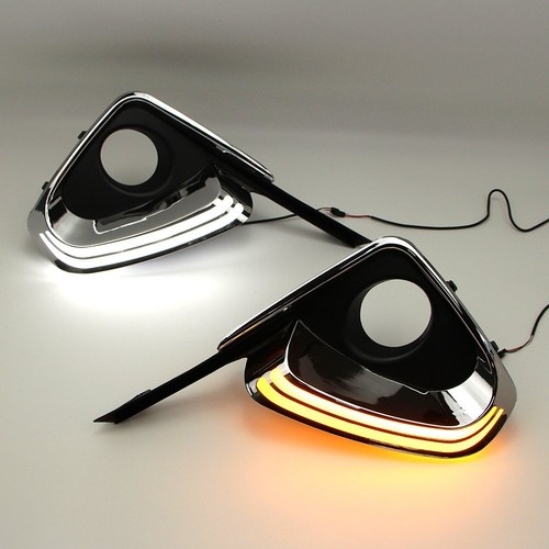 Luz de marcha diurna LED TFL para Toyota Fortuner 2015 2016 DRL luz lámpara intermitente amarillo - Imagen 8 de 12