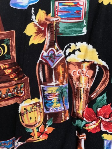Monticerutti Original Hawaiian Shirt XL Beer Print Black / Colorful - Picture 3 of 6