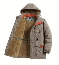 Warm Mens Fleece Pocket Jacket For Fall Winter
