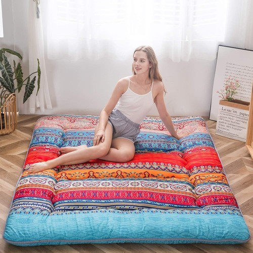 Premium Microfiber Full Futon Mattress - Bohemian Design for Camping and Home - Picture 3 of 10