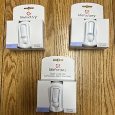  X3 Lifefactory Pivot Straw Cap for use with 8oz Wide Neck Baby Toddler Bottles