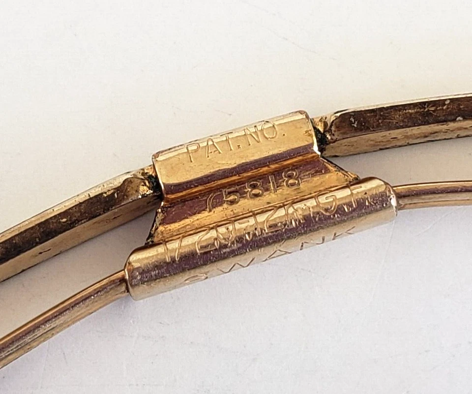 Vintage Swank  12k Gold Filled Bow Collar Holder Bar Tip 2-1/8" - Image 3 of 4