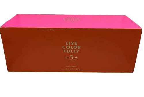 Kate Spade-“LIVE COLOR FULLY” Scented Candles 3 Piece Set-(NEW IN BOX) - Picture 3 of 4