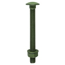 M10 x 220mm GREEN EXTERNAL CARRIAGE BOLTS NUTS WASHER FENCING ROOFING LANDSCAPE