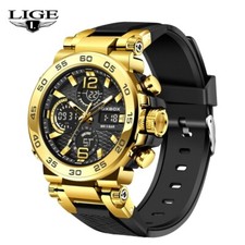 Men Watch Quartz Digital Analog Luminous Dial Sport Luxury Wristwatch Waterproof