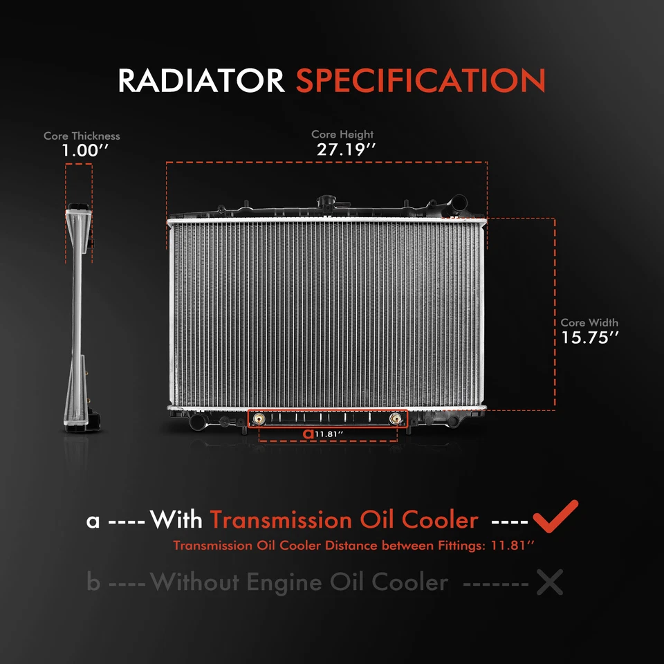Радиатор для Nissan Maxima 1989-1994 300ZX 1989-1996 V6 3,0 л AT автоматическая коробка передач. - Изображение 2 из 4