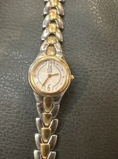 Vintage Ladies ESQ SWISS Gold Silver Tone Wristwatch