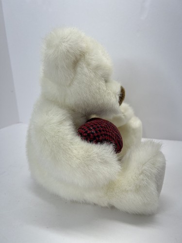 Russ Bear Hugs Valentines White Bear Stuffed Animal Plush Toy Red Heart 8” Tags - Picture 5 of 12