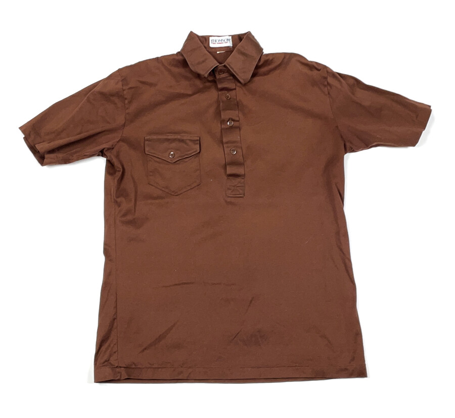 VTG 90s Dad Style Brown Thin Polo Shirt Adult Medium Single