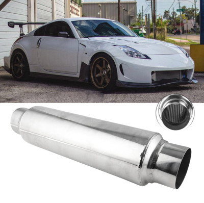 2.5'' 406mm Einlass Rund Schalldämpfer Resonator Edelstahl für Nissan 350Z 370Z