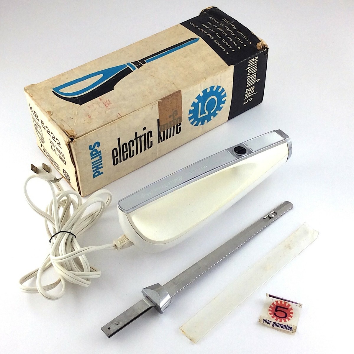 Vintage Philips Electric Knife Carving Model KB 5222 Appliance w
