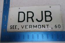 Vermont License Plate Tag 1960 60 Vanity DRJB Doctor DR (#2)