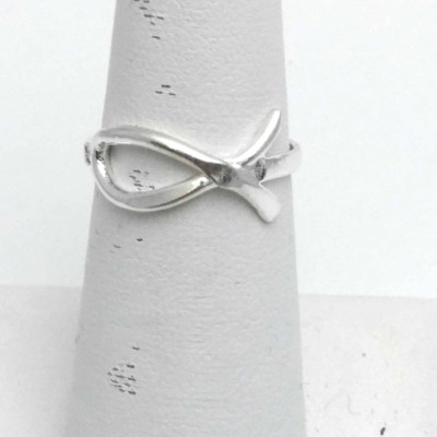 Ichthys Fish Inspirational Silver Ring Size 9