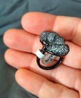 Hypoallergenic Black Stainless Steel Fashion Ring Cubic Zirconia Mesh Size 8 — photo 9