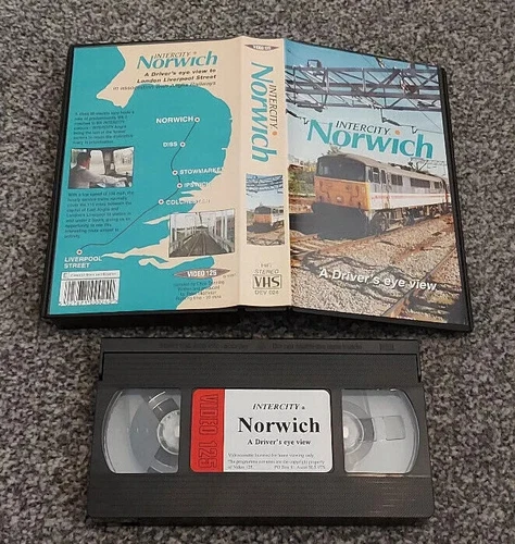 INTERCITY NORWICH A DRIVER'S EYE VIEW TRAINS RAILWAYS PAL VHS VIDEO not dvd!