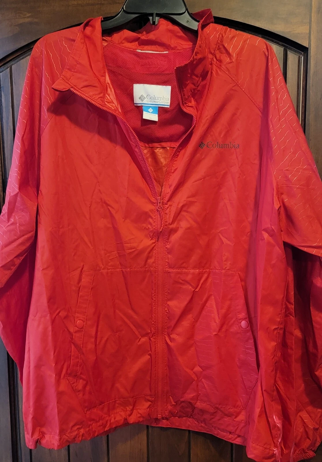 Columbia Sportswear Jacket XL Red Windbreaker Men Zip Lightweight Active Outdoor