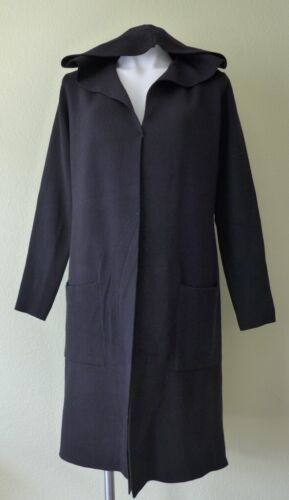 NWT BELLDINI Black Hooded Open Front Cardigan with pockets Size S - Picture 2 of 12