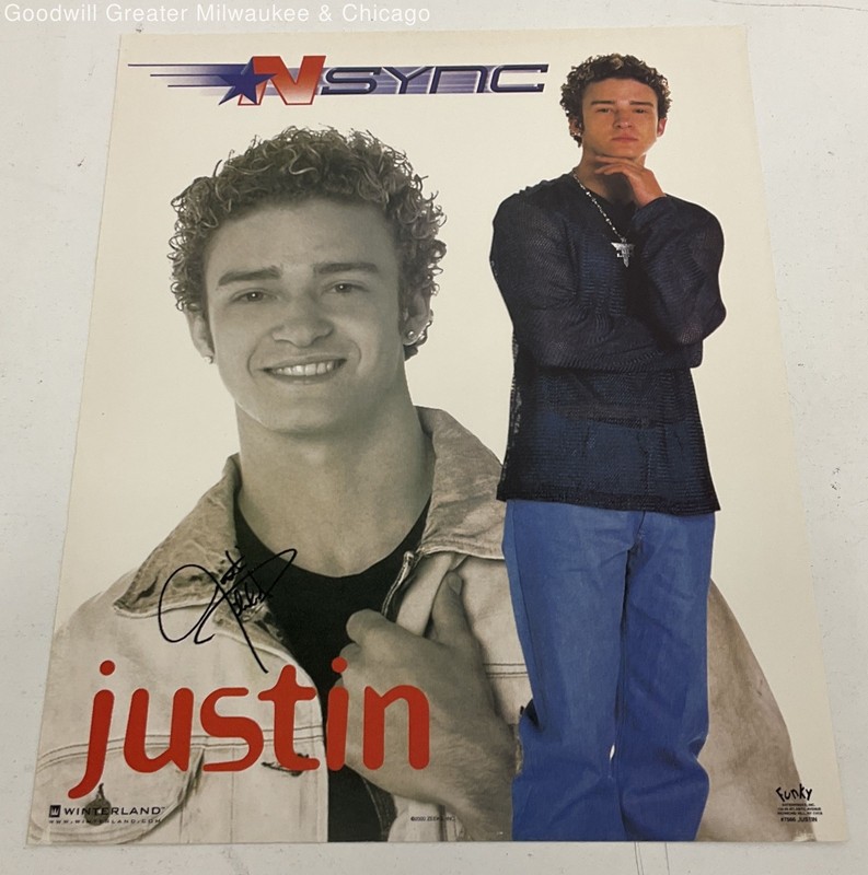 NSYNC Multicolor Justin Timberlake Signed Print Fury 1999 Vintage Poster