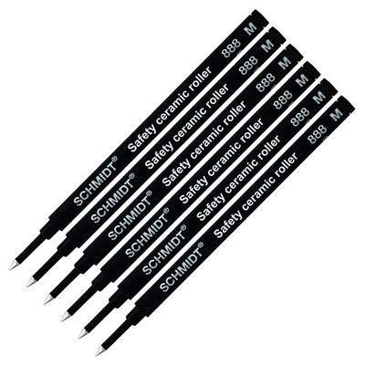6 x Schmidt 888 Tintenrollermine - Medium - Schwarz 6 Stück (1er Pack), schwarz 