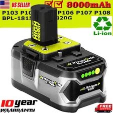 8.0Ah For RYOBI 18V Battery One Plus High Capacity P108 Lithium-Ion P102 P107 US