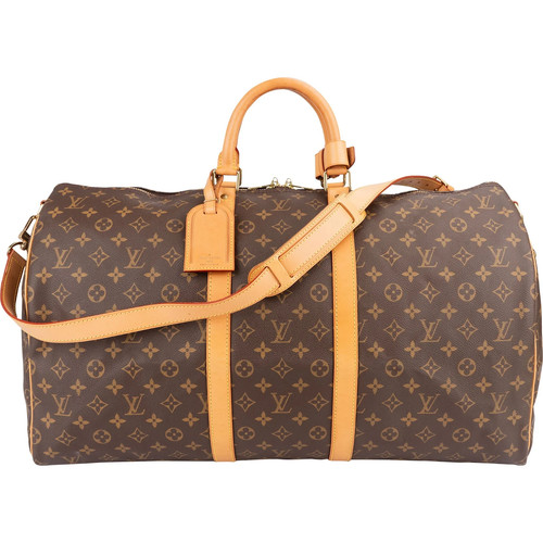 Louis Vuitton Monogram Keepall 55 Bandoulière Travel Bag Pouch
