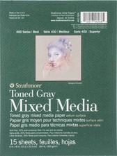 Strathmore Toned Mixed Media Paper - Toned Grey 6"X8"-15 Sheets