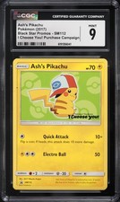 CGC 9 Ash's Pikachu I Choose You! Promo 2017 Pokemon Card #SM112 on eBay