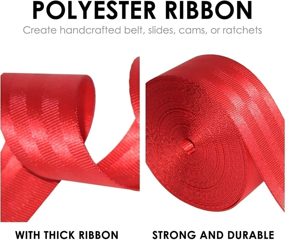 Correa de seguridad de nailon retráctil con correa de seguridad de poliéster para cinturón de seguridad roja Sphgzhabx Foto 3 de 4