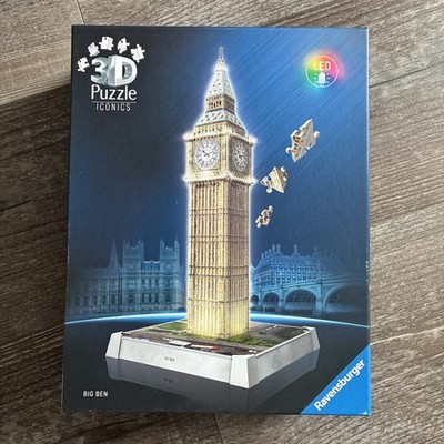 216 Teile Ravensburger 3D Puzzle Iconics Bauwerk Big Ben mit Licht 12008025