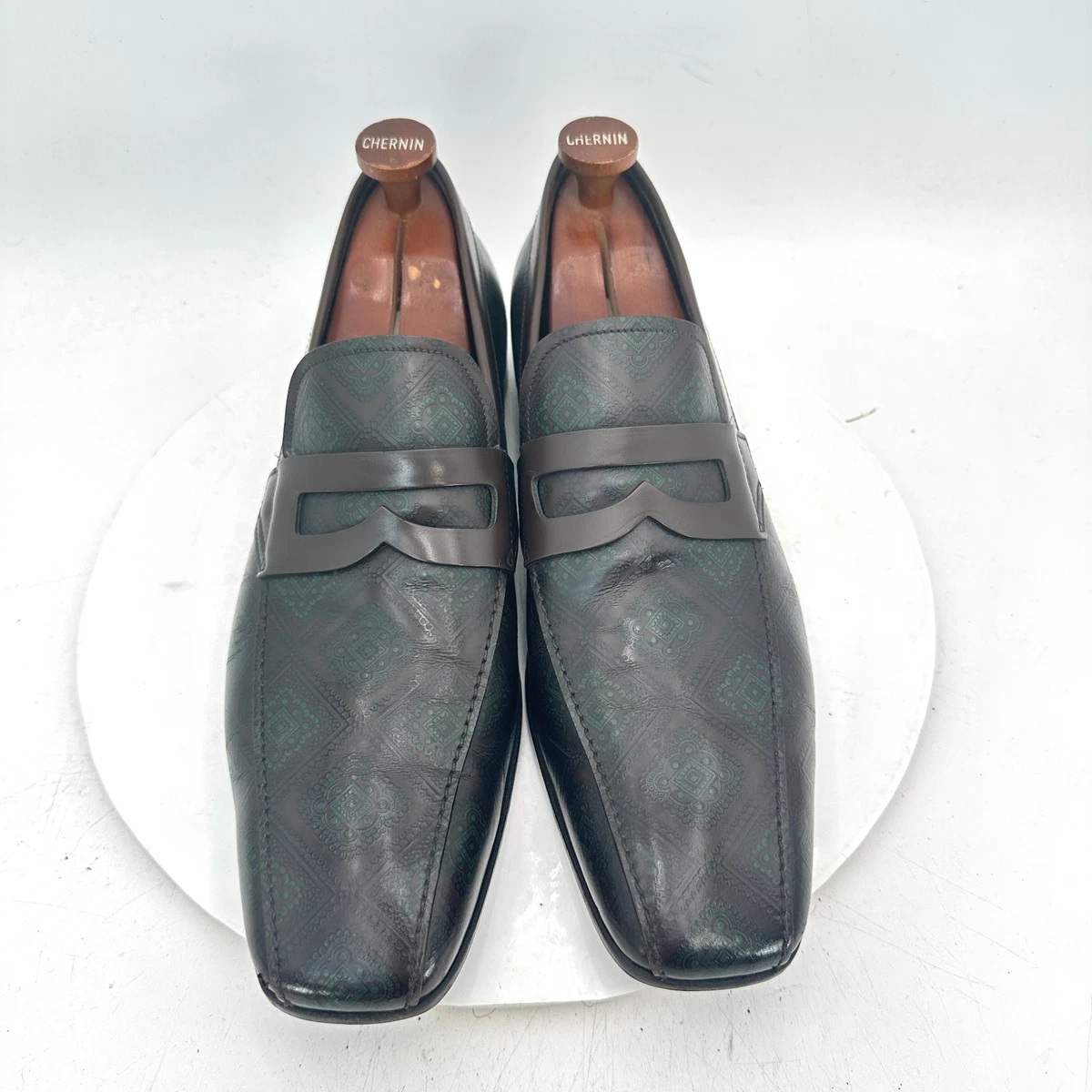 PRADA Men\'s Brown Derby Patent Leather Dress Laceup Size 8.5 (154) Prada Brushed Leather Derby Shoes | Saks Fifth Avenue main image 3