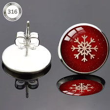 Festive Winter Holiday Snowflake Earrings-1 Pair - Fast Shipping From USA