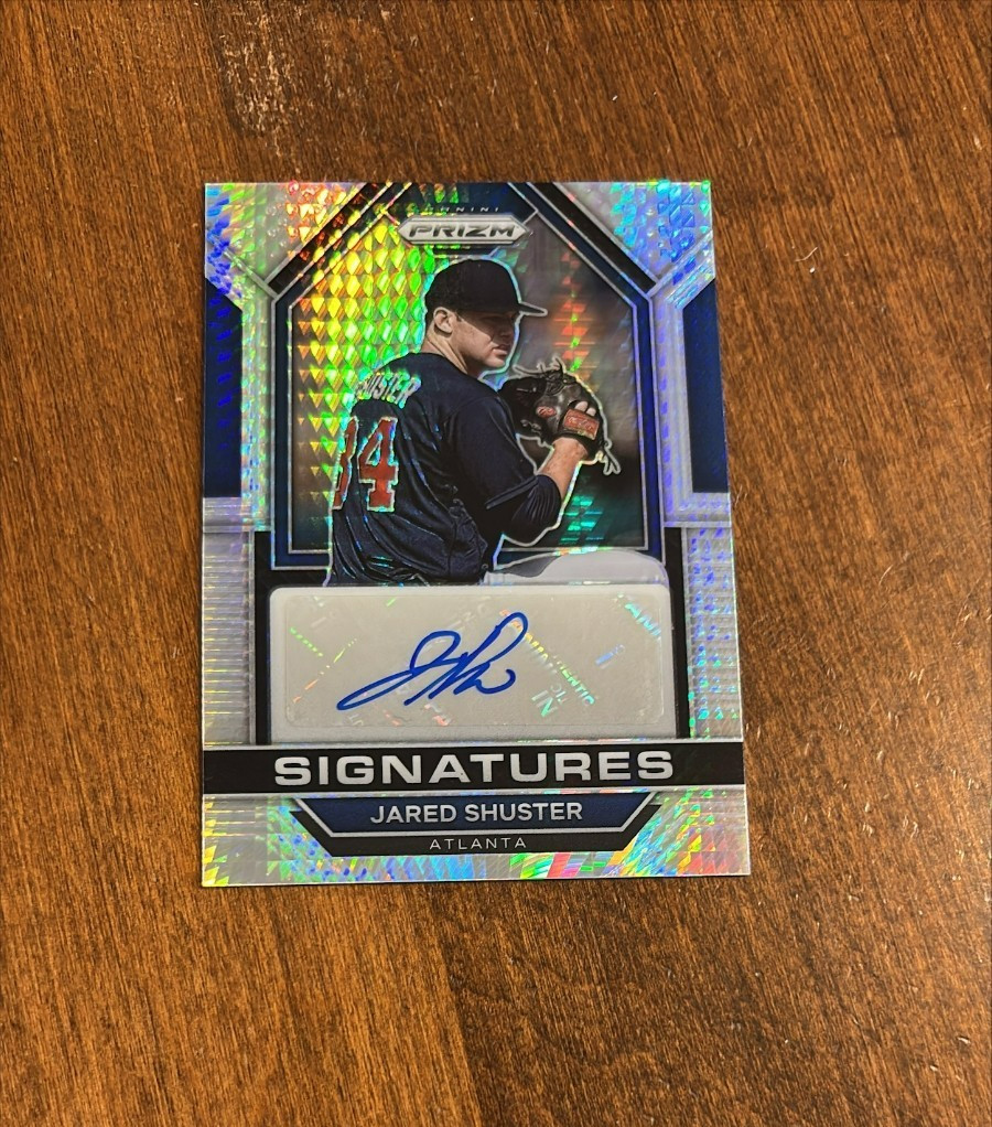 Jared Shuster 2023 Panini Prizm Signatures Hyper Auto SIG-JS A's Braves Deacons