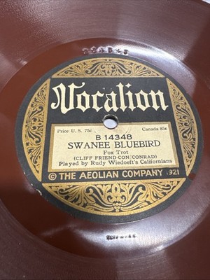 Vocalion 78 RPM Rudy Wiedoeft s Californians - Swanee Bluebird 14348 V+ Jazz