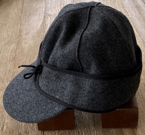 Stormy Kromer 1903 Hat Size 7 1/2 Gray Wool Original Trapper Ball Cap USA Made - Picture 3 of 8