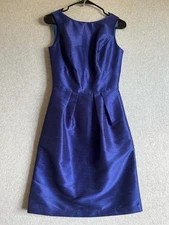 Alfred Sung Dress Womens 6 Royal Blue D522 Sleeveless Bow Back Cocktail Party