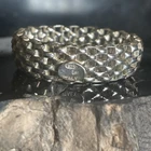 Vintage Italy Sterling Silver Mesh Weave Flex Ring Size 10